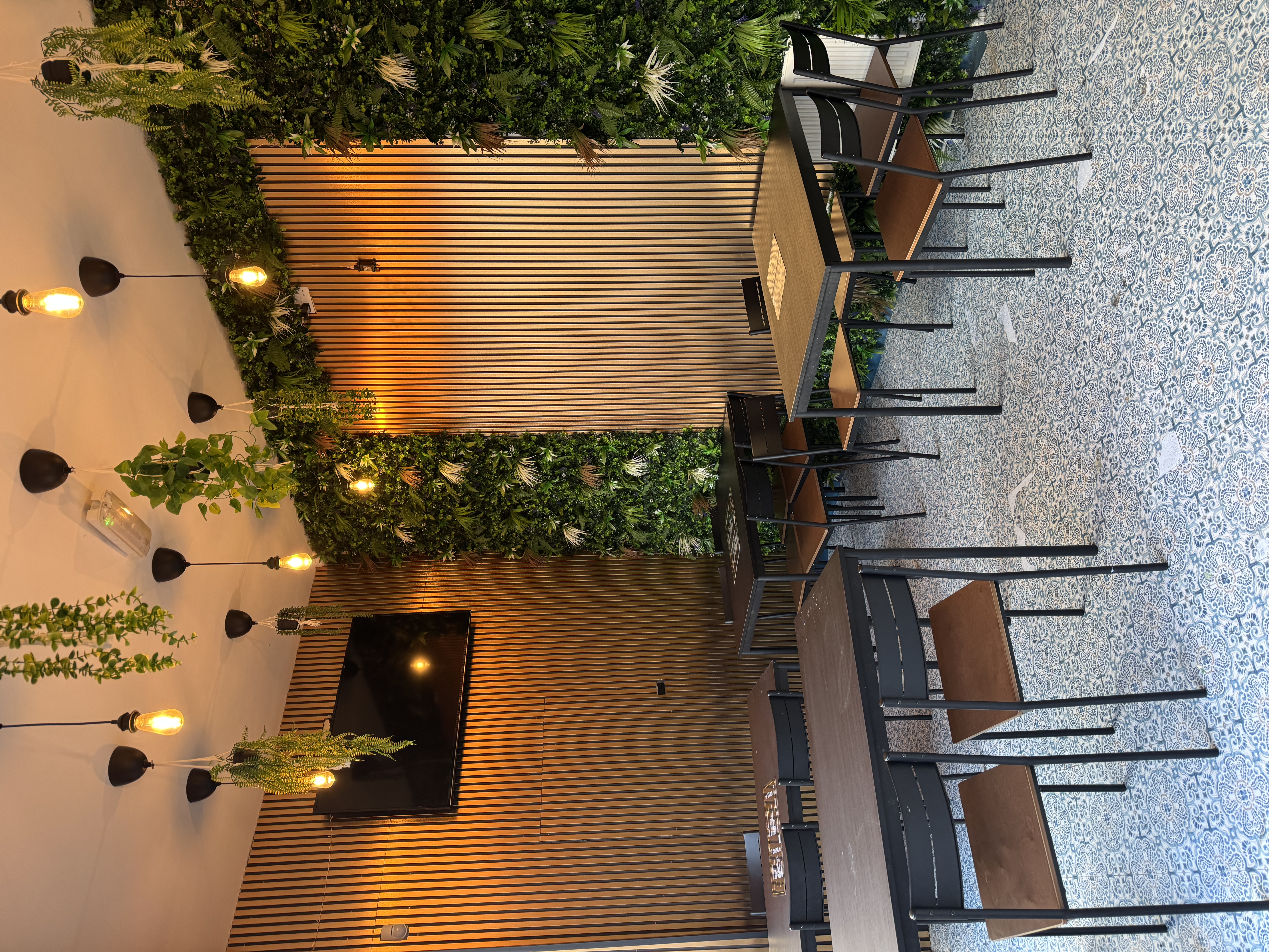 a room with tables and chairs